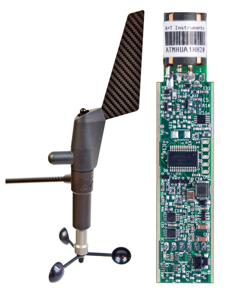 masthead pcb with carbon wind vane and wind sensor speed cups